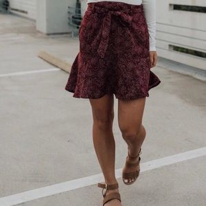 Maroon Mini Skirt